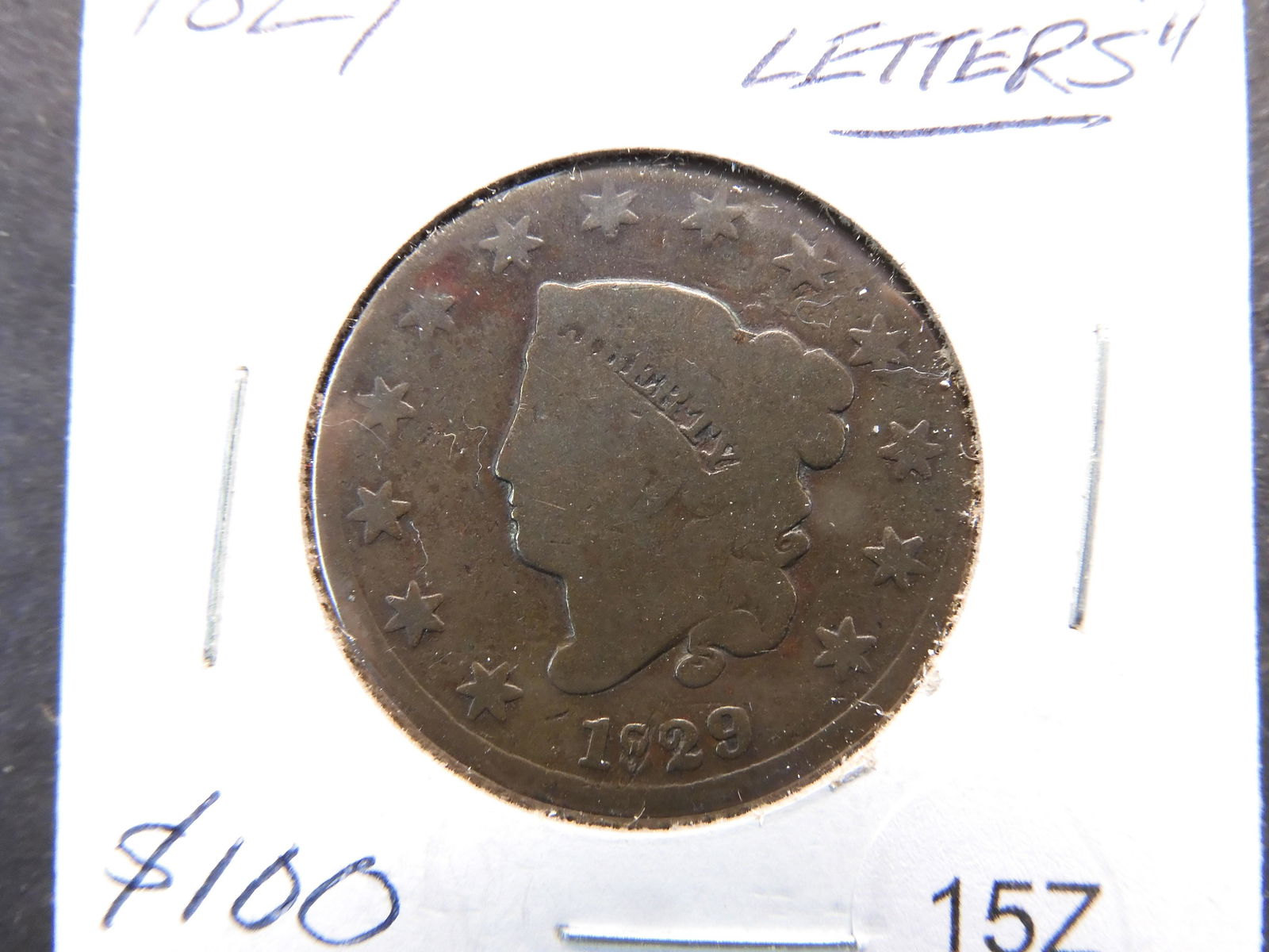 1829 US Large Cent Coronet Head Medium Letters (1 of 3)