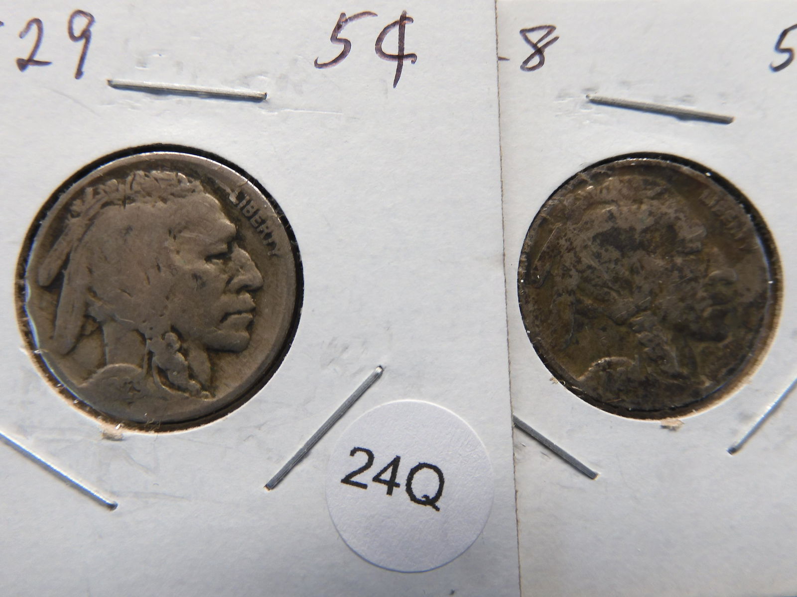Four Buffalo Nickels 1920, 27, 28, 29 (1 of 4)