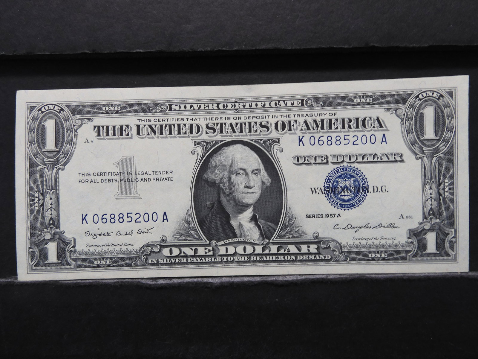 1957 A Crisp Uncirculated One Dollar Silver Certificate (1 of 3)