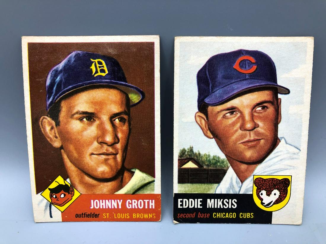 1953 Topps Johnny Groth & Eddie Miksis (1 of 2)