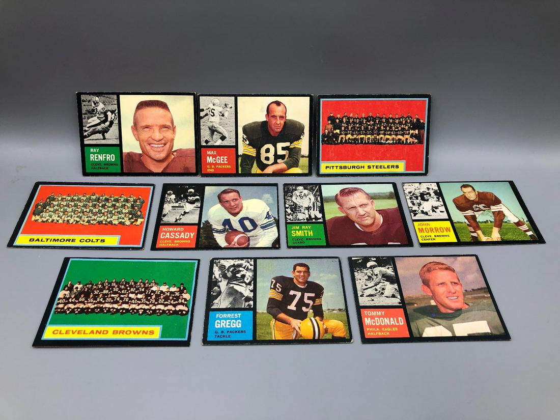 1962 Topps Football Lot of 10 - 3 are short prints - (1 of 7)