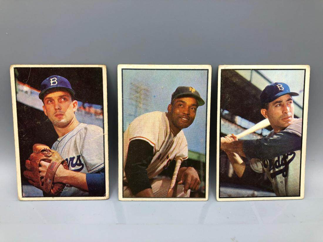 1953 Bowman Color Lot of 3 - Carl Furillo, Monte Irvin, (1 of 5)