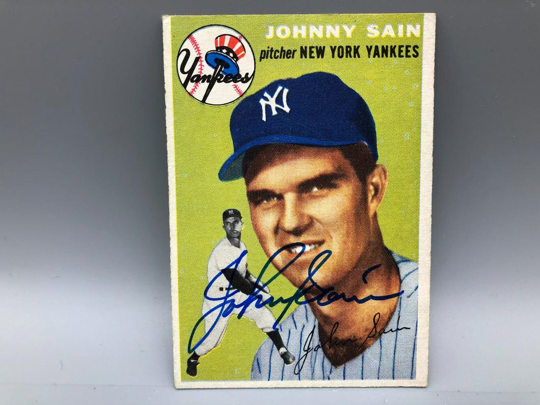 1954 Topps Johnny Sain #205 - Signed, No COA (1 of 3)