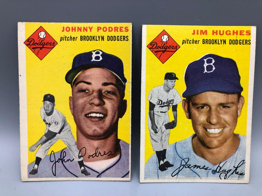 1954 Topps Jonny Podres & Jim Hughes: 1954 Topps Jonny Podres & Jim Hughes