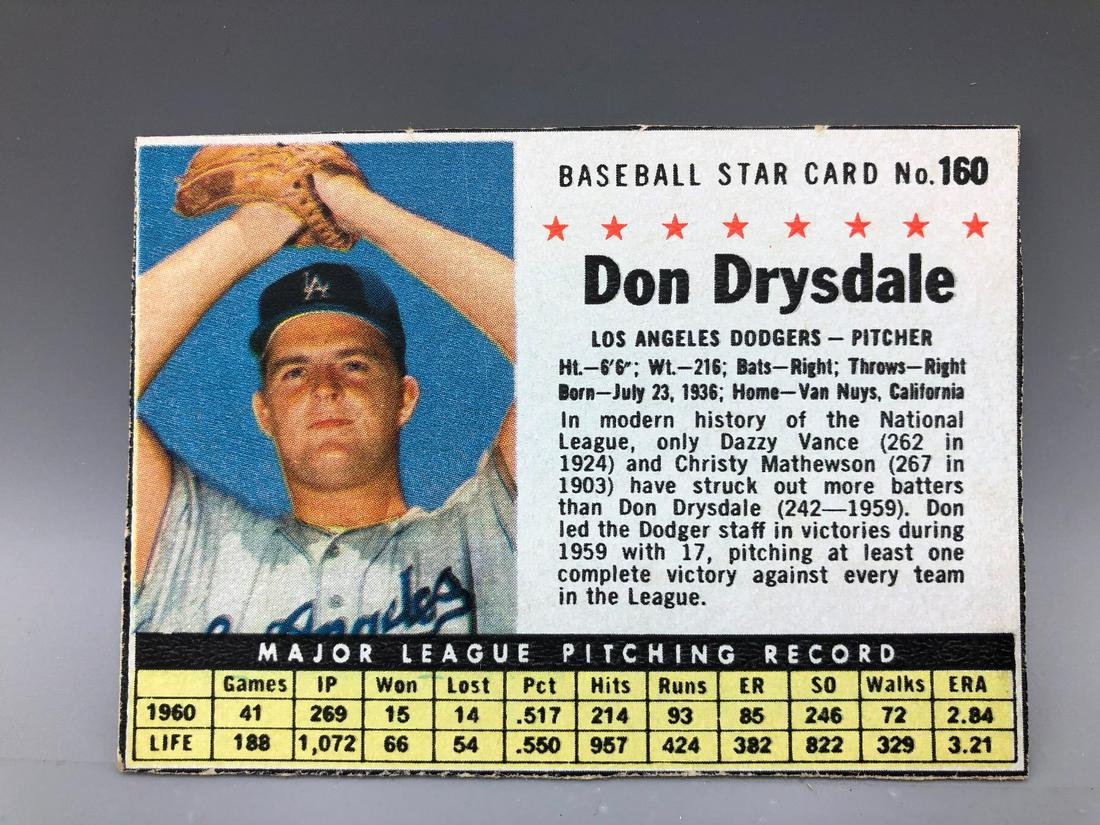 1961 Post Don Drysdale #160: 1961 Post Don Drysdale #160