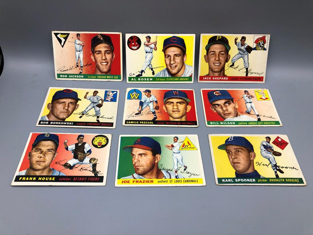 1955 Topps Baseball Lot of 9 - Lower Grade Condition (1 of 2)