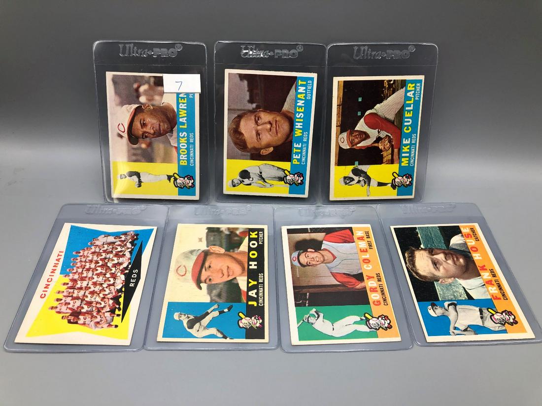 (7) 1960 Topps Cincinnati Reds Players (1 of 7)
