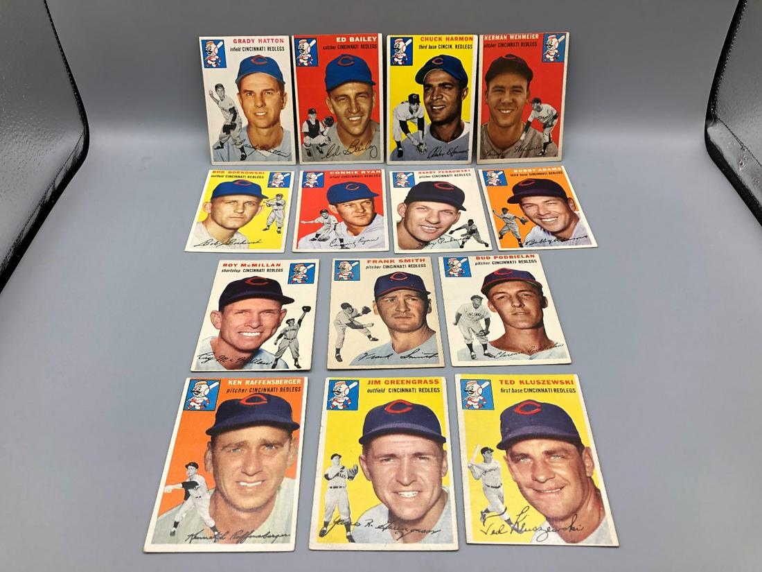 Complete 1954 Topps Reds Team Set (1 of 9)