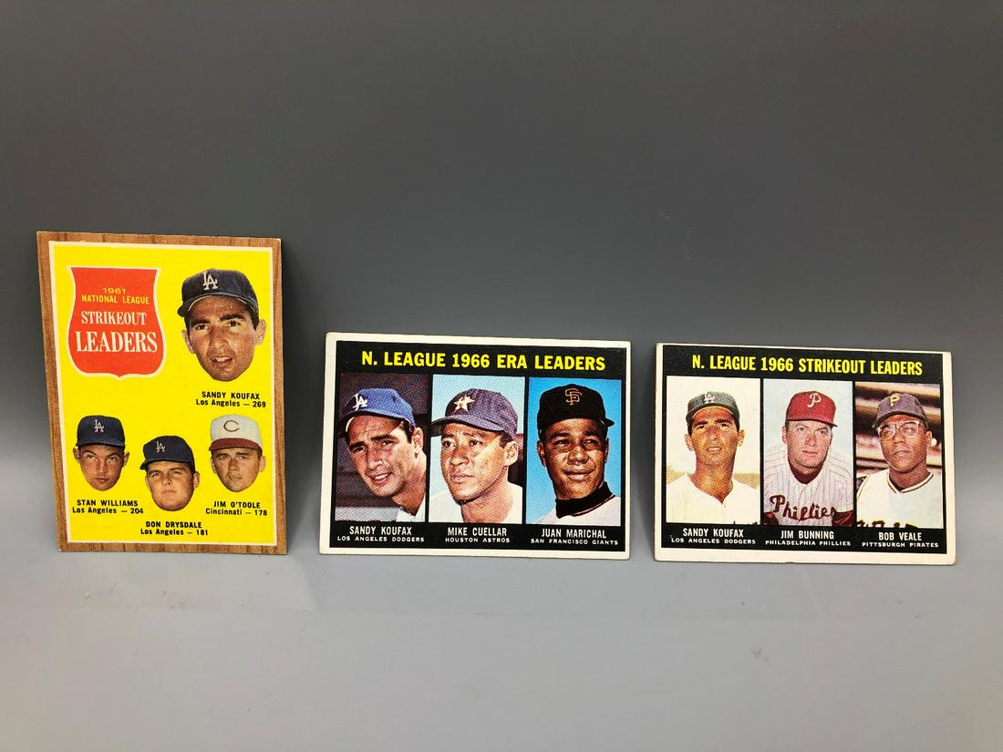 (3) Different Sandy Koufax Cards 1962T #60, 1967T (1 of 5)