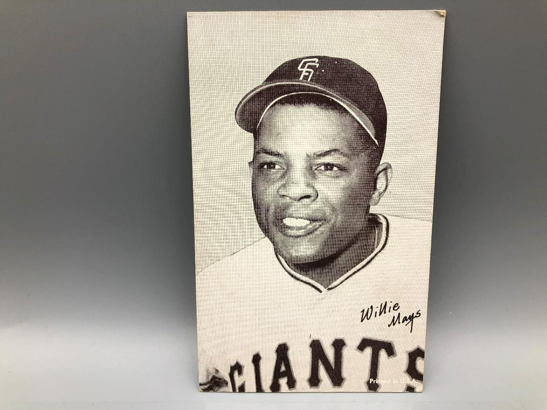 1963 Exhibits Stat Back Willie Mays (1 of 2)