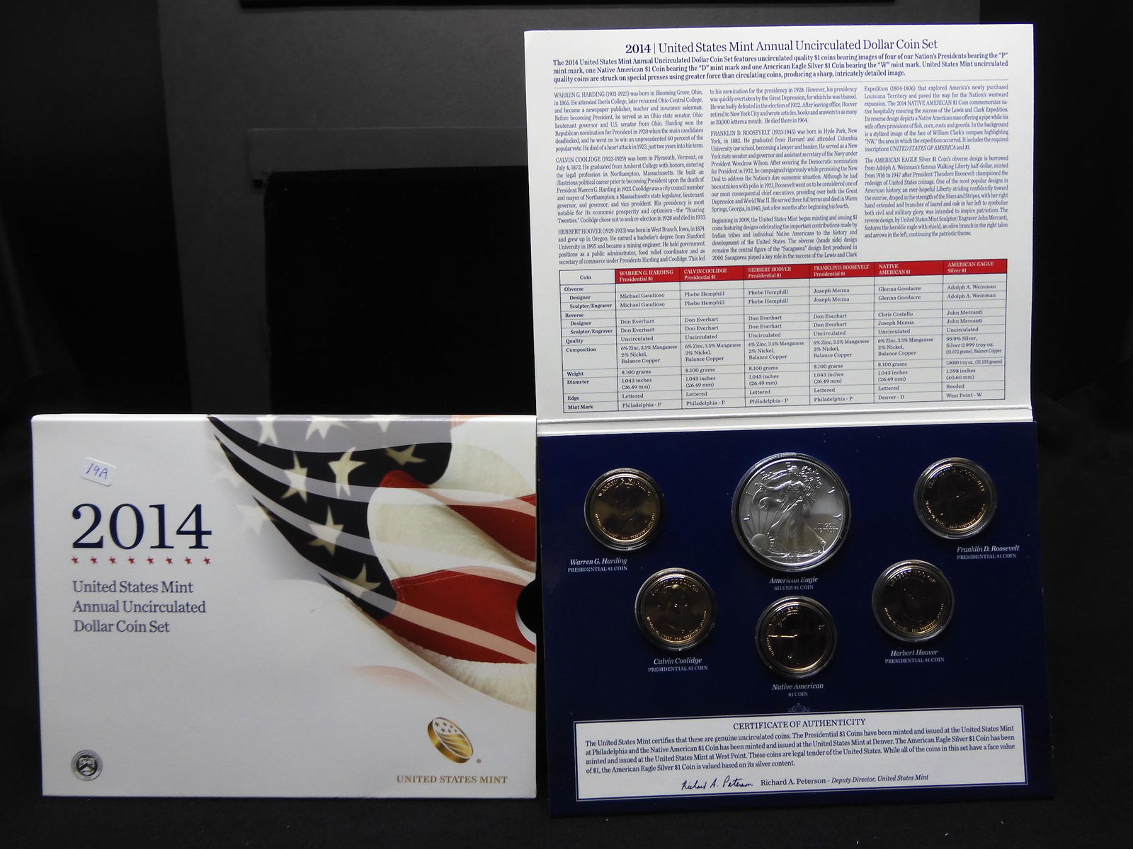 2014 US Mint Annual Uncirculated Dollar Coin Set.  4 (1 of 4)