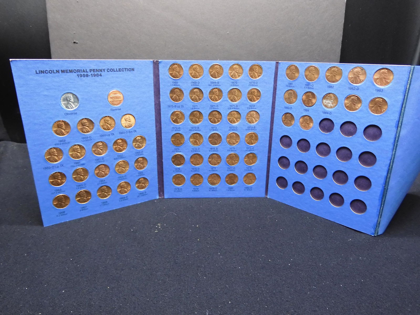 1959-1986 Lincoln Memorial Cents 63 Coin Penny (1 of 7)