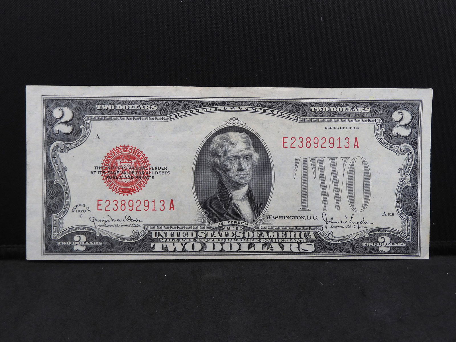 1928 G $2 Red Seal US Note. Choice Crisp Uncirculated. (1 of 3)