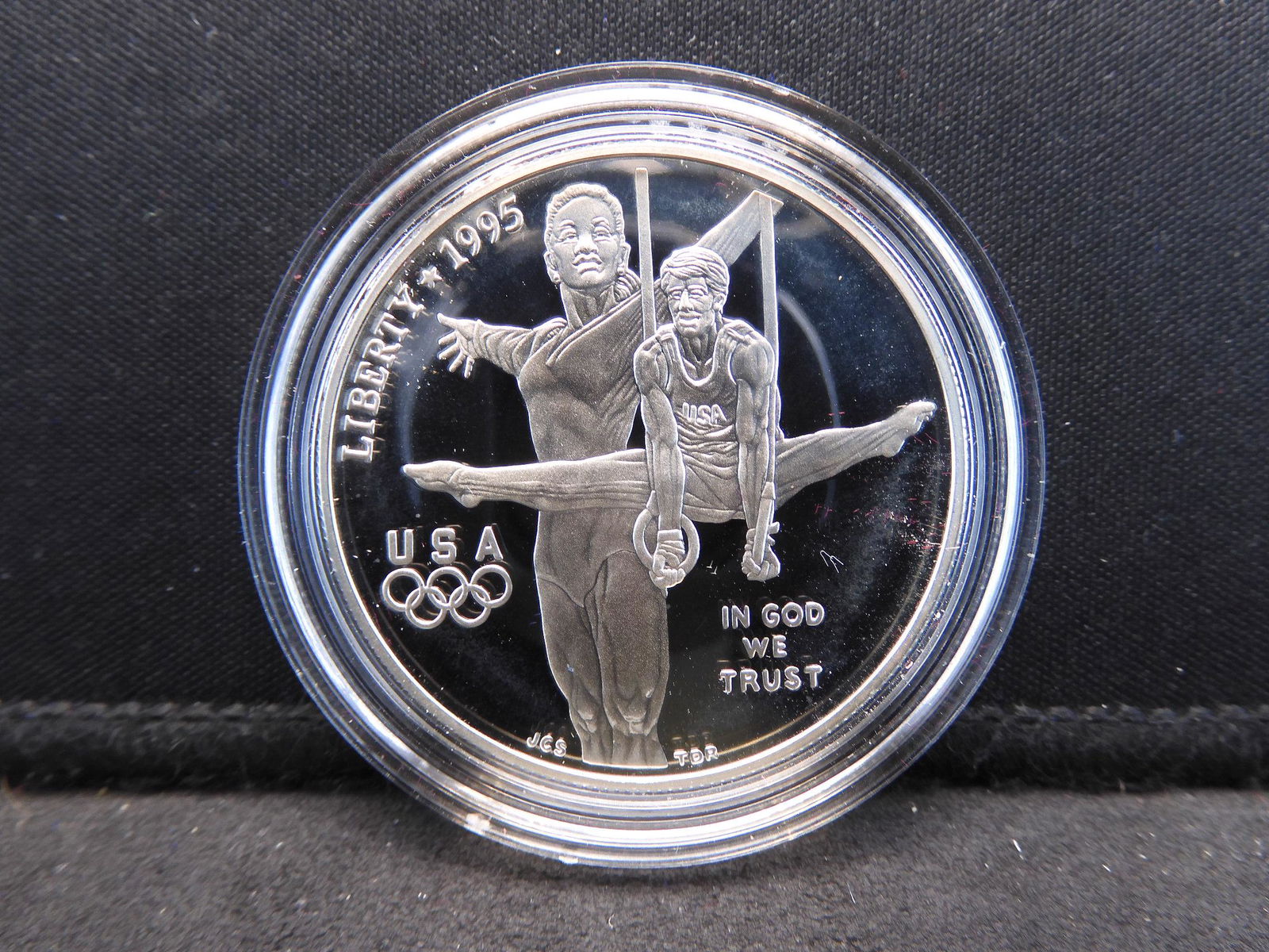 1995-P Atlanta Olympic Silver Dollar.  Gymnast.  GEM (1 of 4)