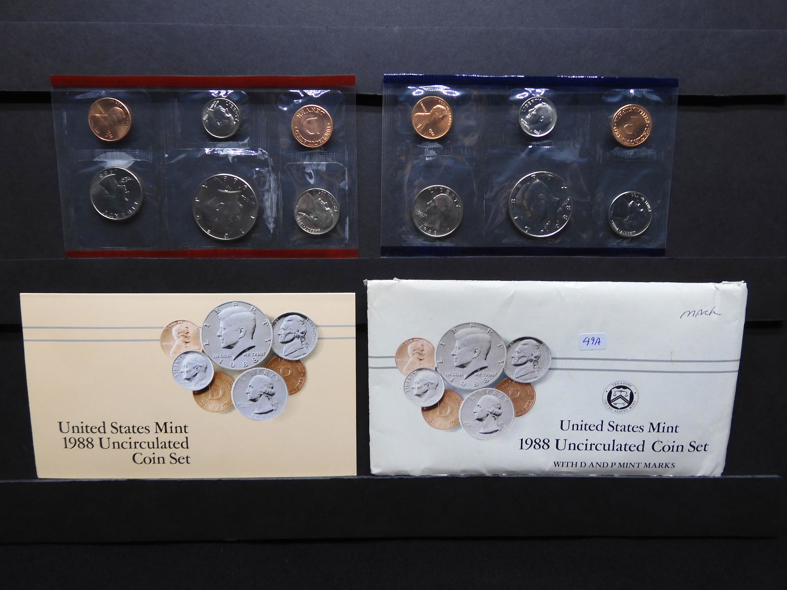 1988 P/D 9-coin US Mint Set.  GEM in original holder. (1 of 6)