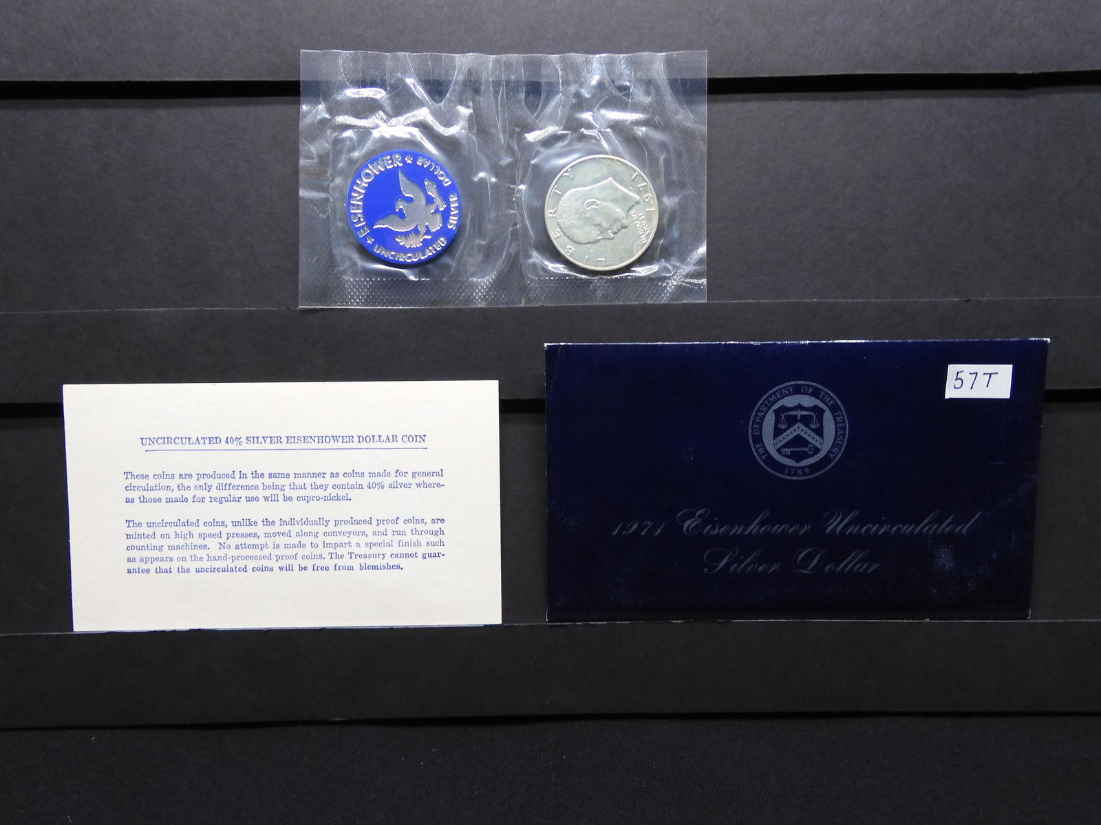 1971-S Eisenhower Dollar 40% Silver In a Blue Flat Pack (1 of 4)