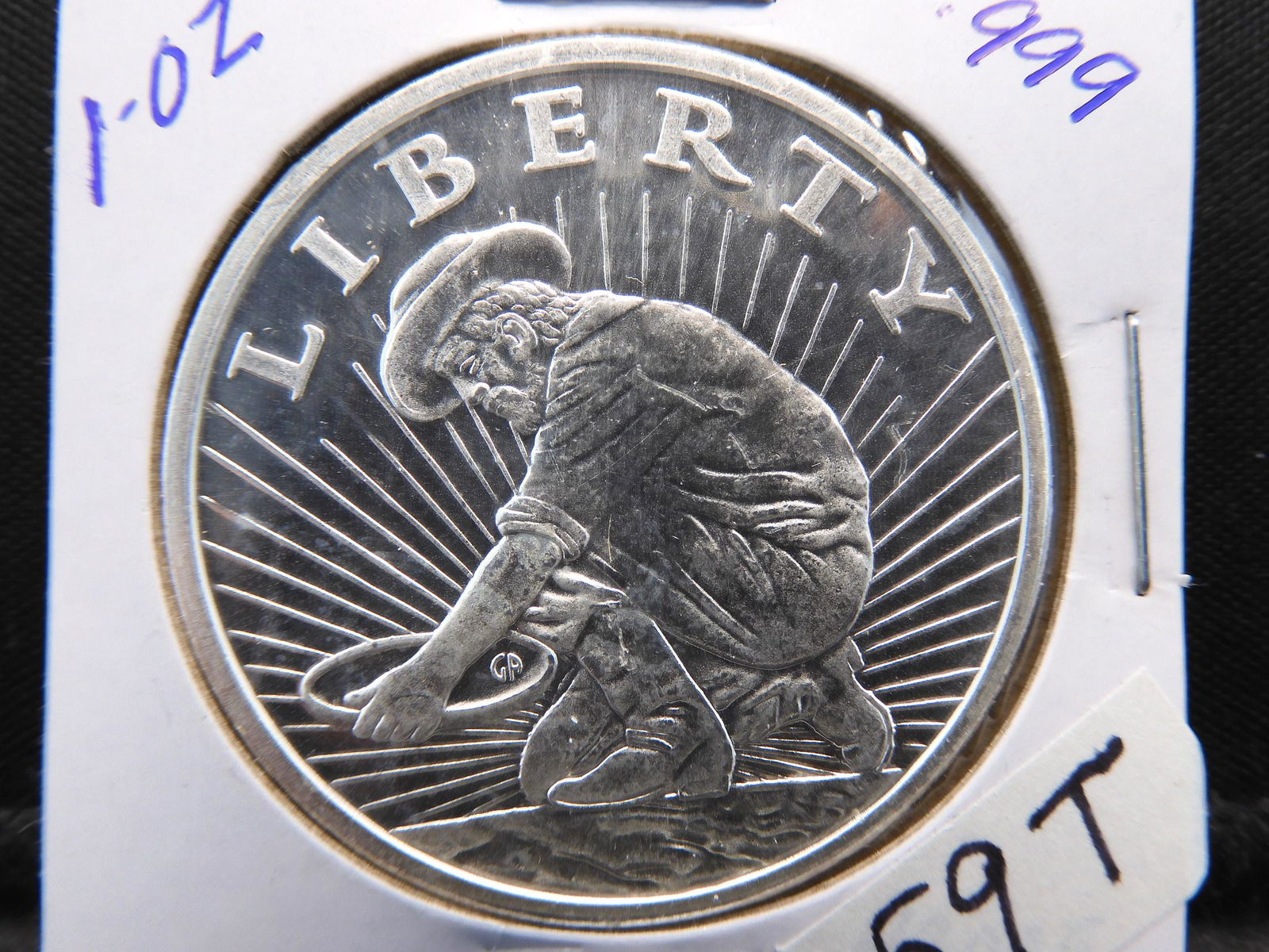 One Troy Ounce .999 Fine Silver Prospector Round (1 of 3)