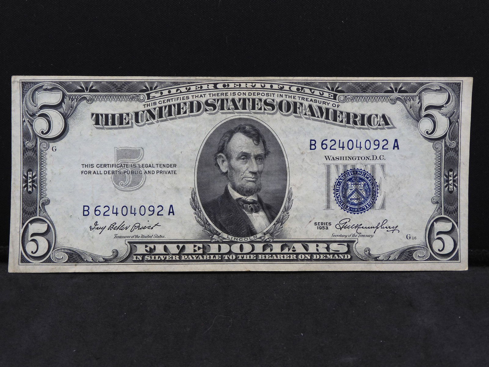 Series 1953 U.S. $5.00 Silver Certificate Note (1 of 3)