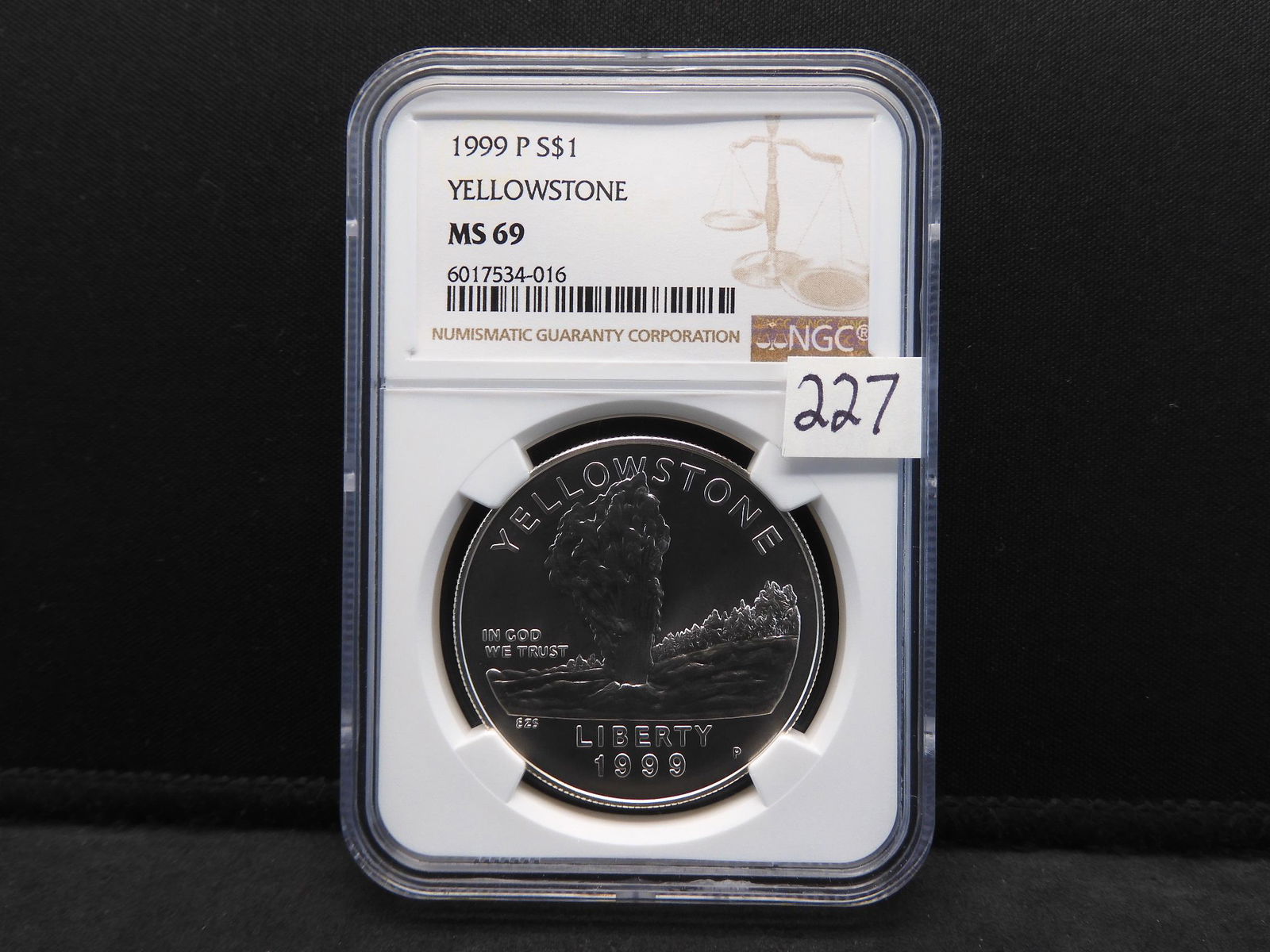 1999 NGC MS69 Yellowstone Commem Silver Dollar (1 of 4)