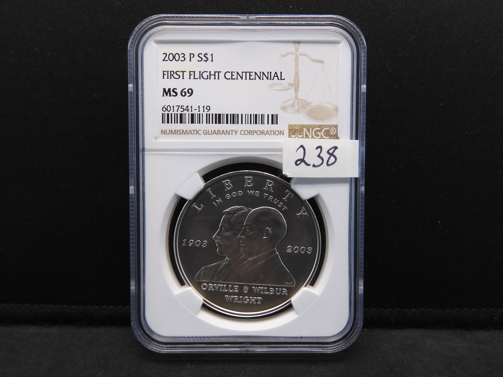 2003-P NGC MS69 First Flight Centennial Silver Dollar (1 of 4)