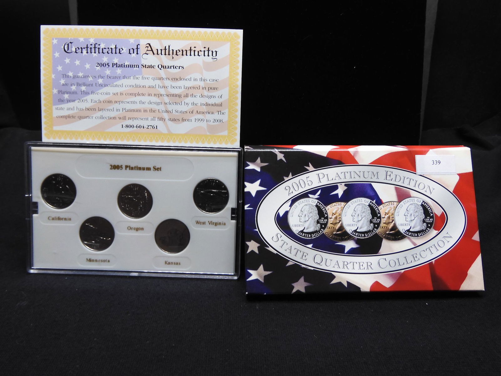 2005 U.S. State Hood 5 Platinum Plated Quarters (1 of 4)