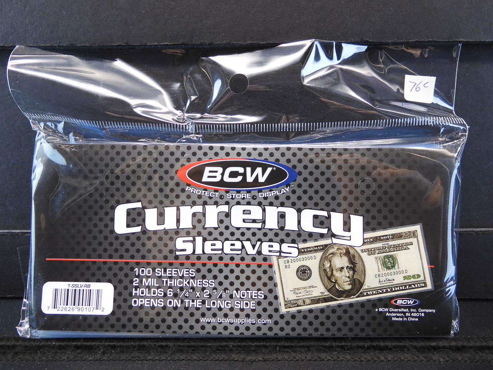 (100) CURRENCY SLEEVES (NEW/SEALED) (1 of 2)