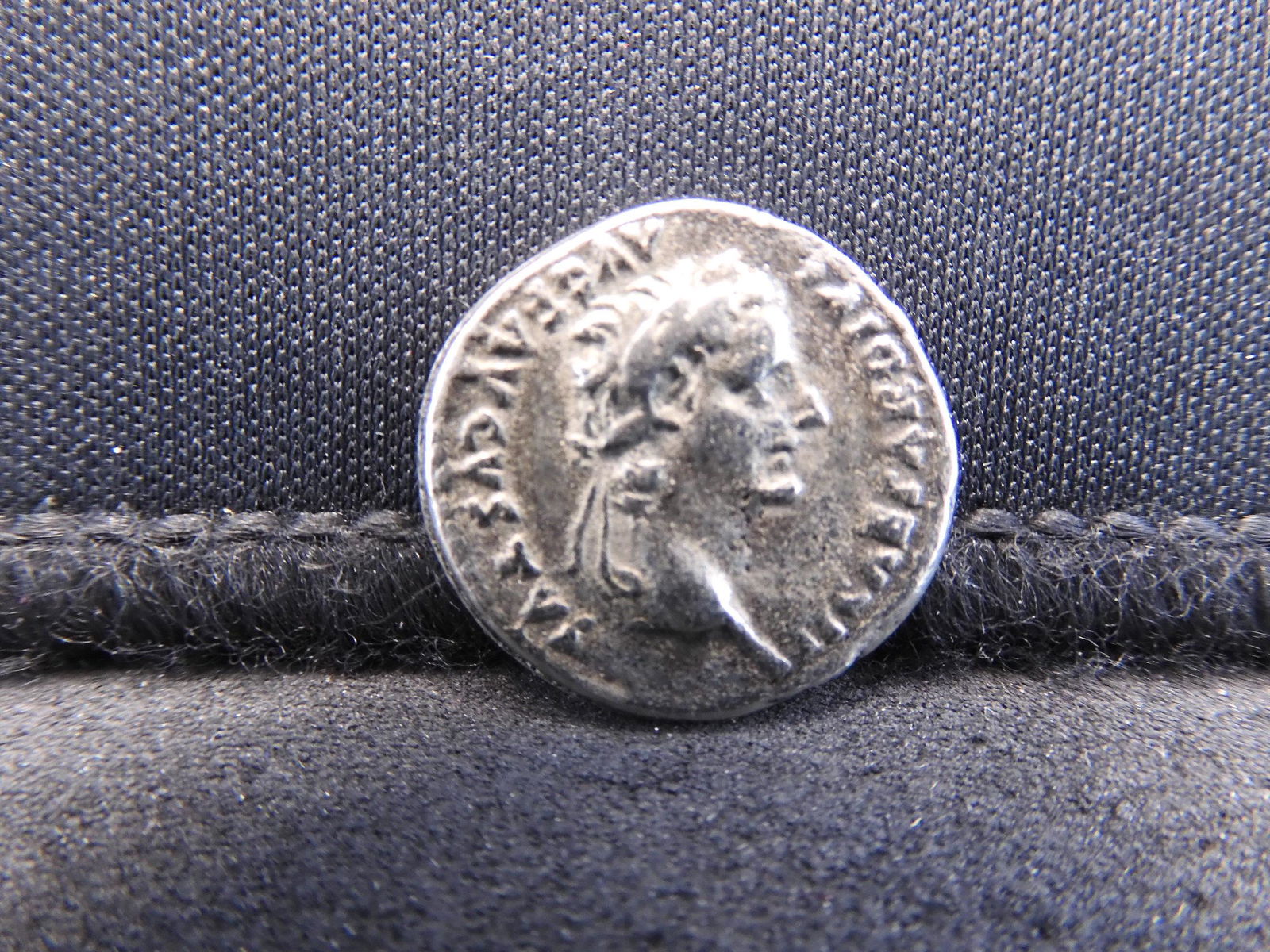 13-37 A.D. Tiberius Ancient Roman Silver Coin.  Dime (1 of 2)