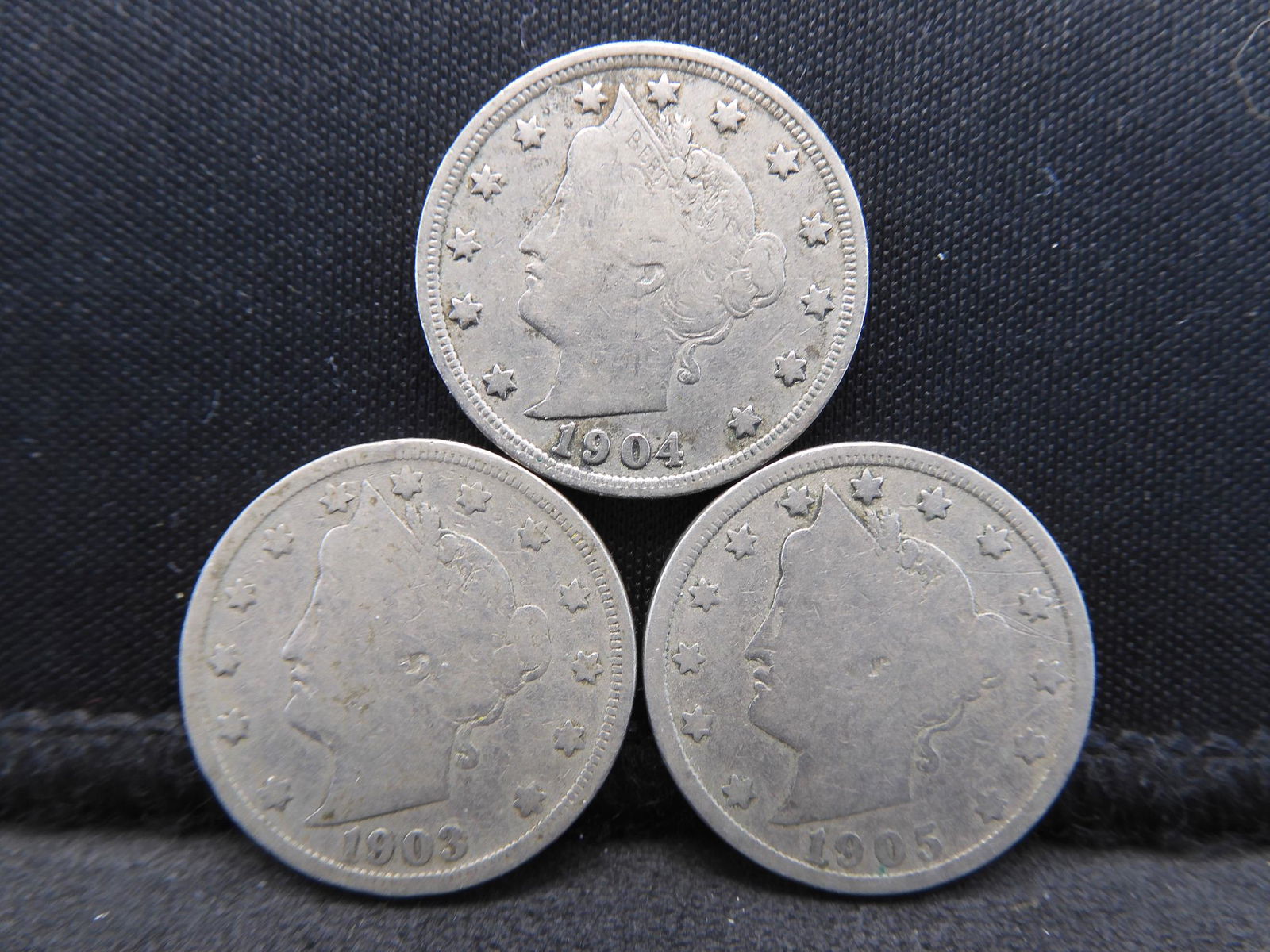 1903 1904 1905 V-Nickels. (1 of 2)