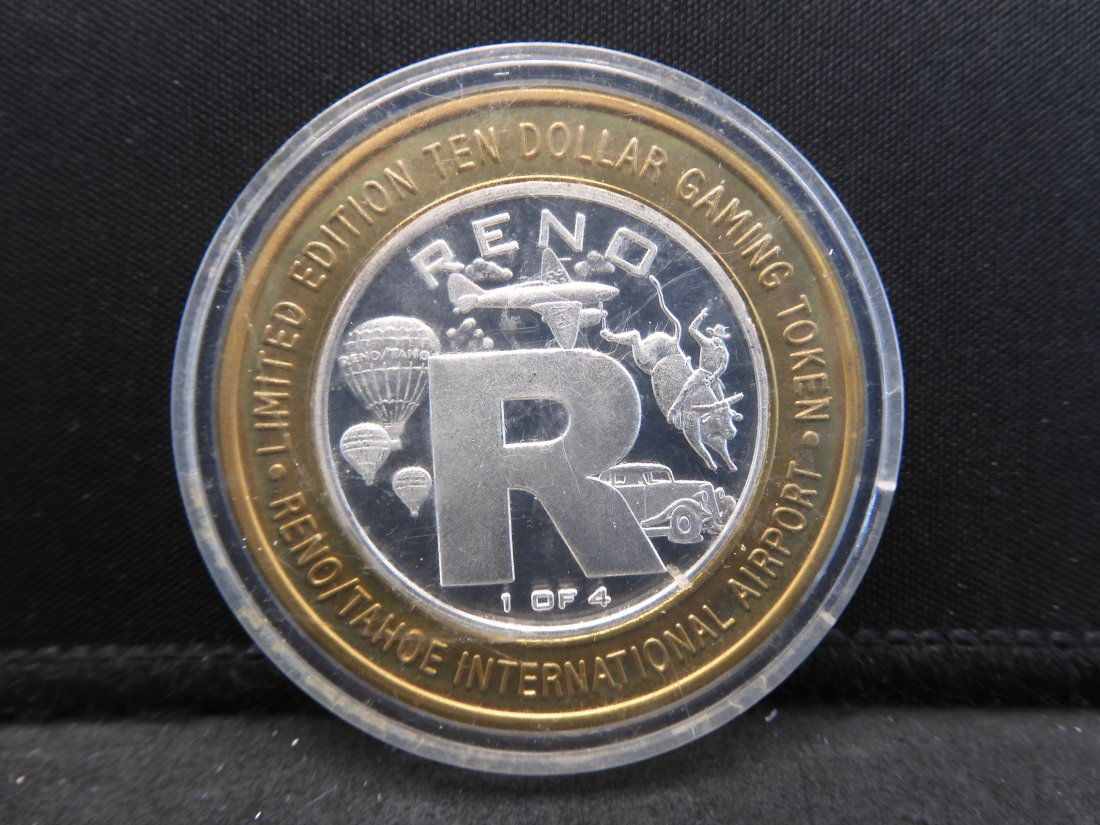 Reno/Tahoe International Airport $10 pure silver center (1 of 2)