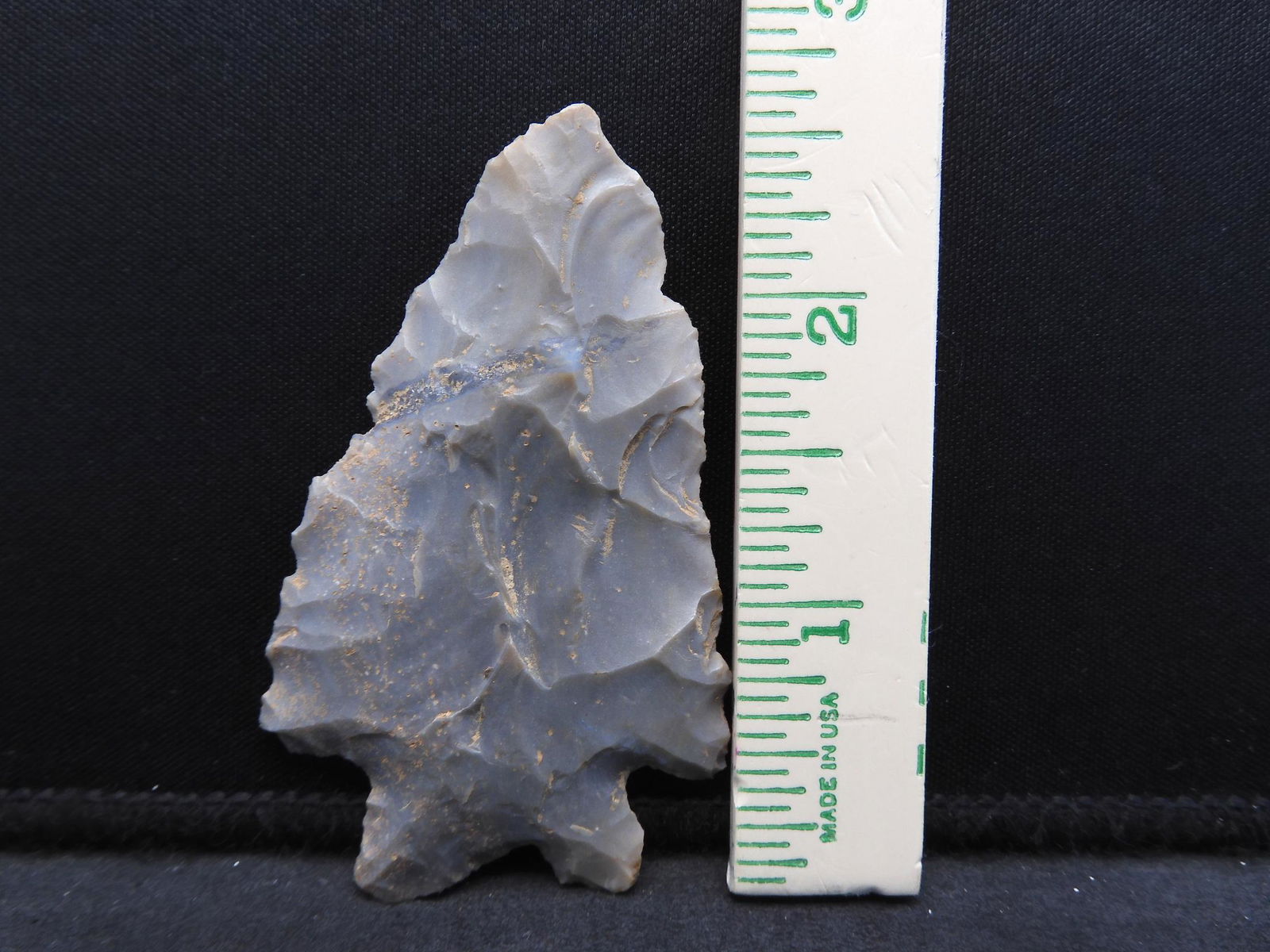 Ohio Found 2 1/ inch stemmed point.  Probable Archaic. (1 of 4)