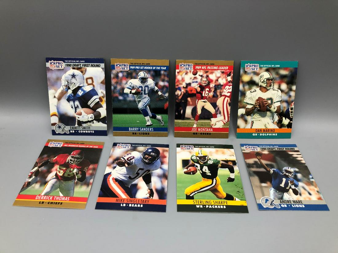 1990 Pro Set Football Lot of 8 Cards  - Emmitt Smith RC (1 of 3)