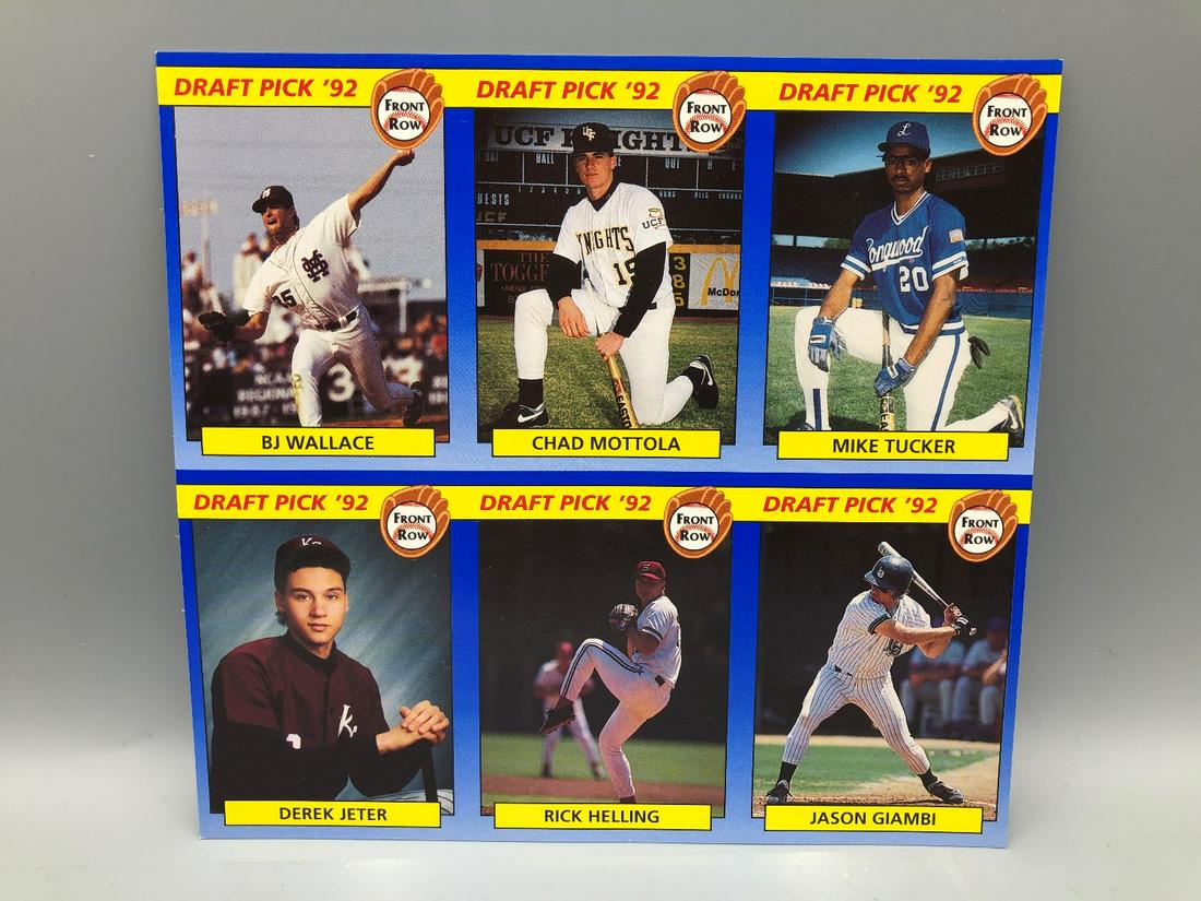1992 Front Row Draft Picks Uncut Sheet - Derek Jeter (1 of 4)