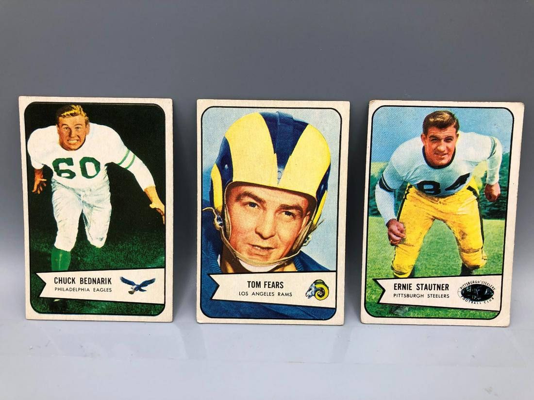 1954 Bowman Football Lot of 3 - Chuck Bednarik, Tom (1 of 6)