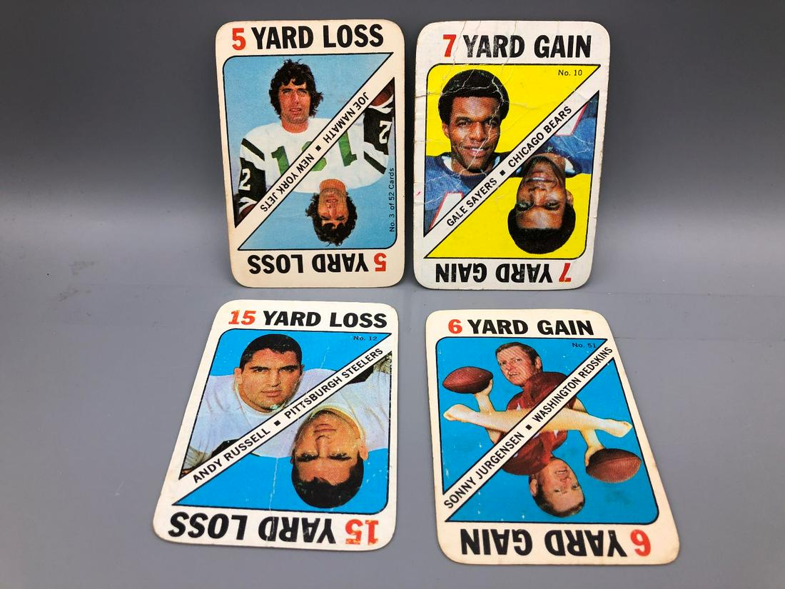 1971 Topps Football Game Cards Lot of 4 - Joe Namath,: 1971 Topps Football Game Cards Lot of 4 - Joe Namath, Gale Sayers