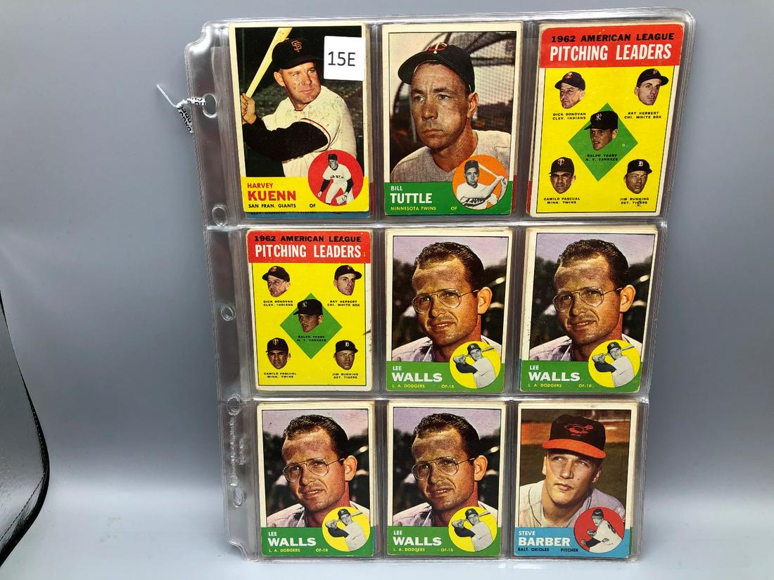 1963 Topps Baseball Lot of 54 Cards - Varying (1 of 6)