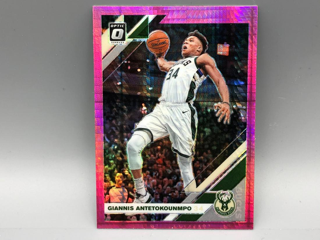 2019-20 Optic Giannis Antetokounmpo Hyper Pink Prizm (1 of 2)