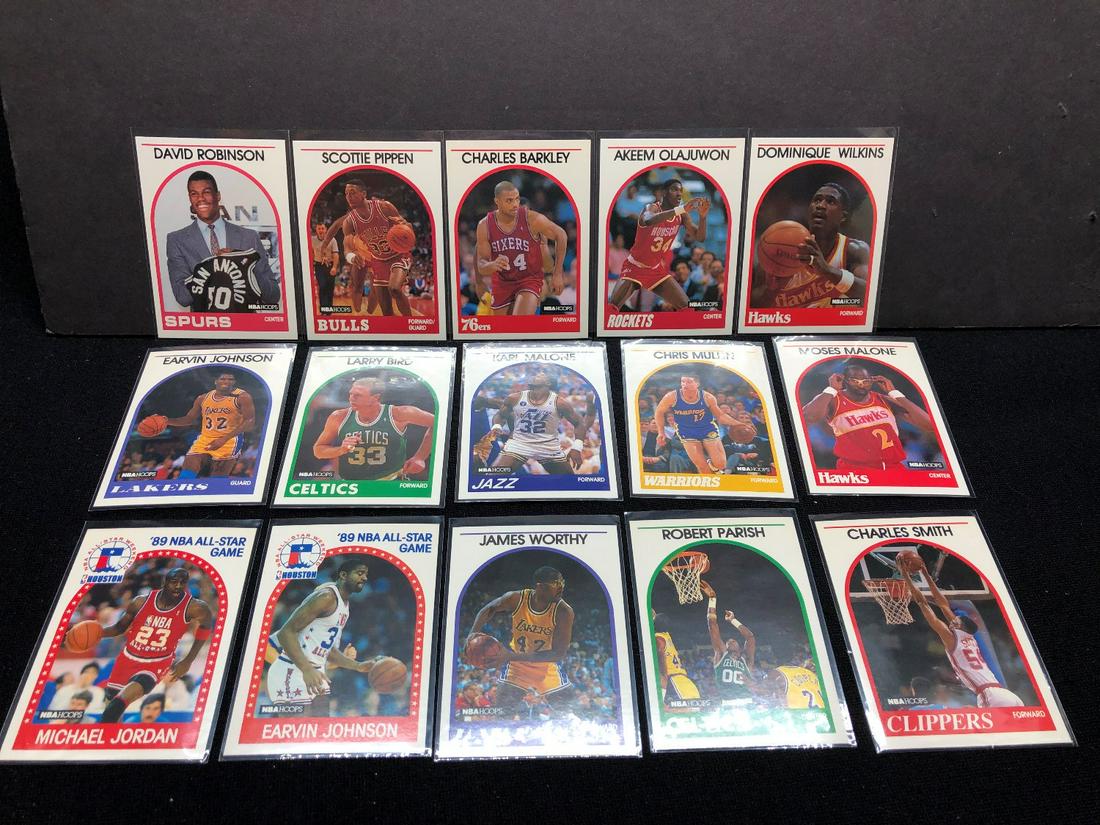 1989-90 NBA Hoops Lot of 15 Cards - David Robinson RC, (1 of 6)
