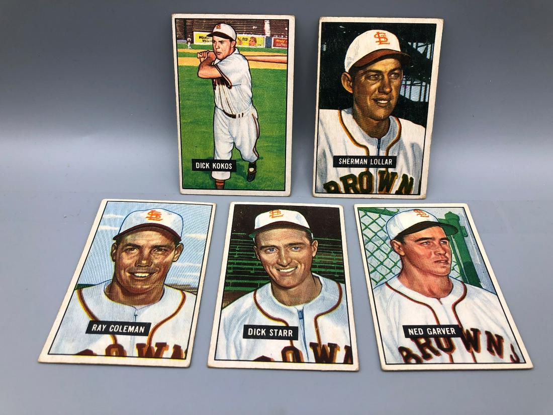 1951 Bowman Baseball Lot of 5 - Varying Conditions - (1 of 2)