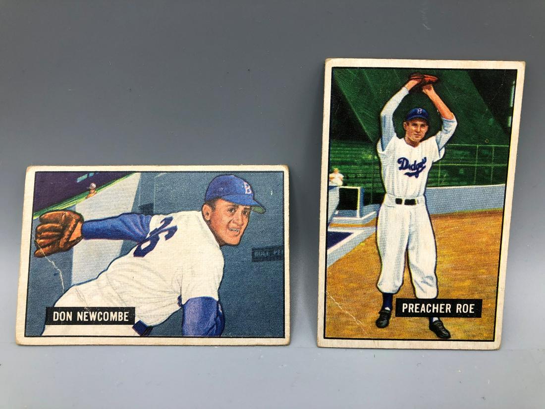 1951 Bowman Don Newcombe #6 & Preacher Roe #118 - (1 of 5)