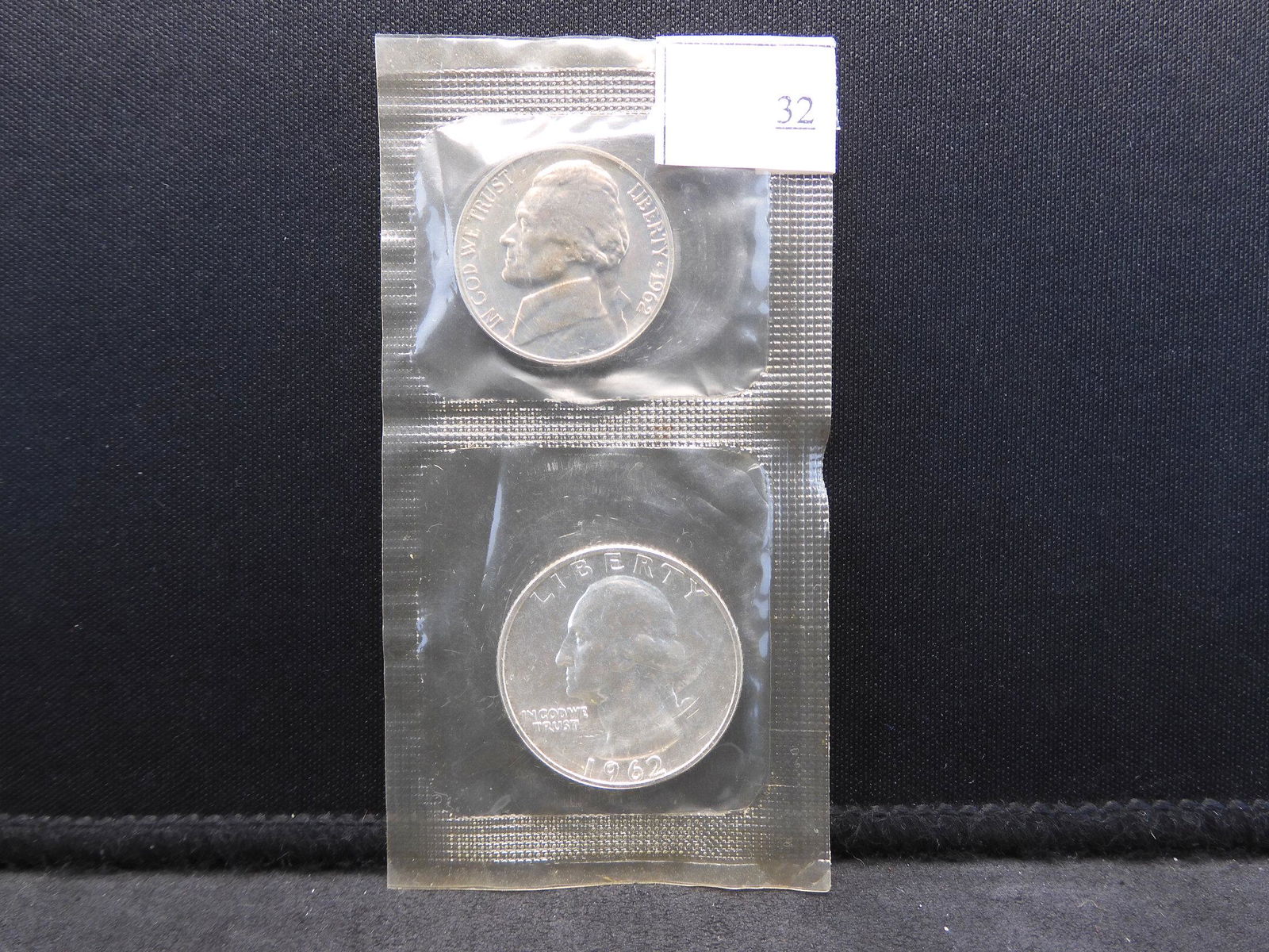 Partial 1962 Proof Set Including Silver Quarter, Nickle (1 of 5)