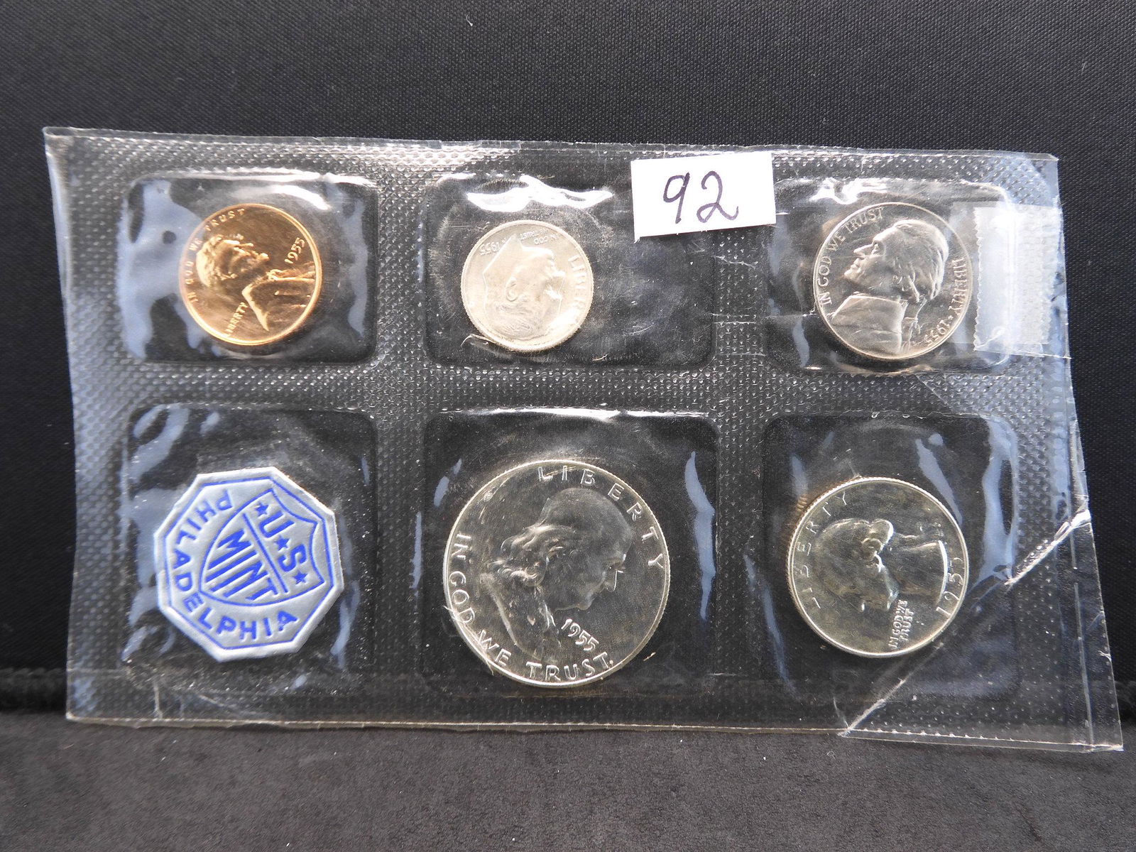 1955 US Proof Set The scarce "Flat Pack" Small slit on (1 of 2)
