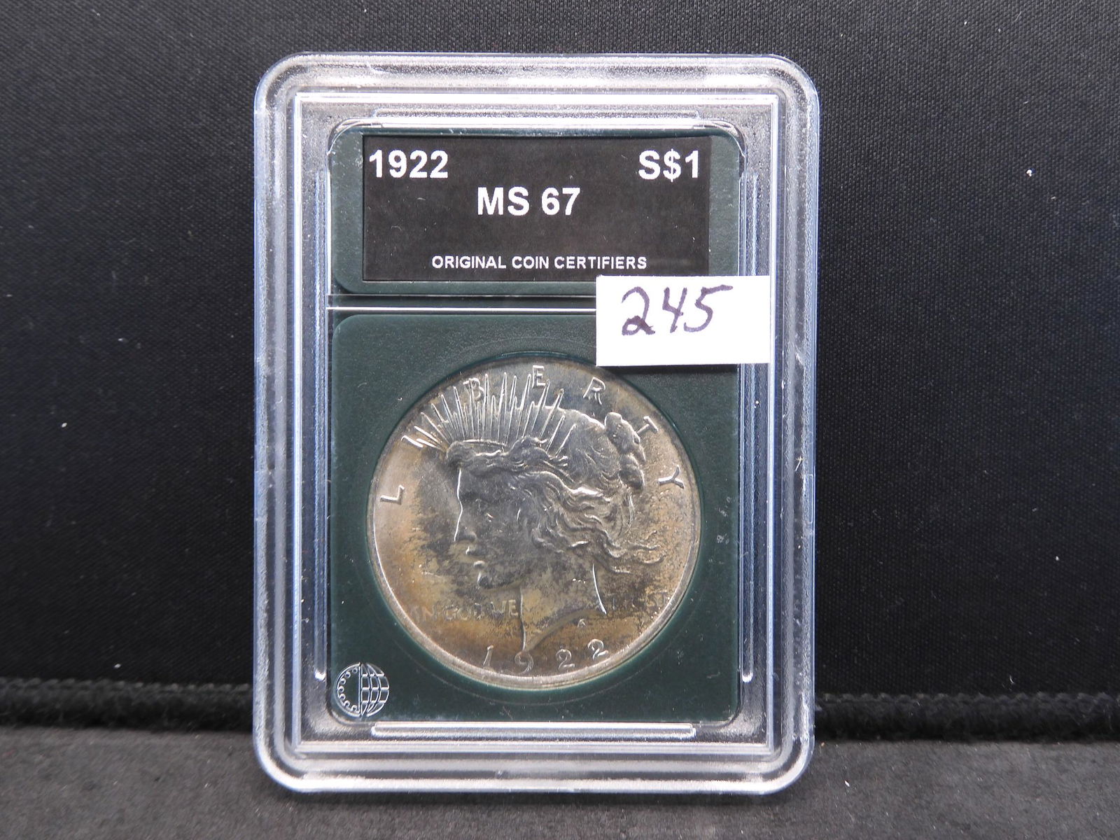 1922 Peace Dollar in MS67 Labeled Slab (1 of 4)