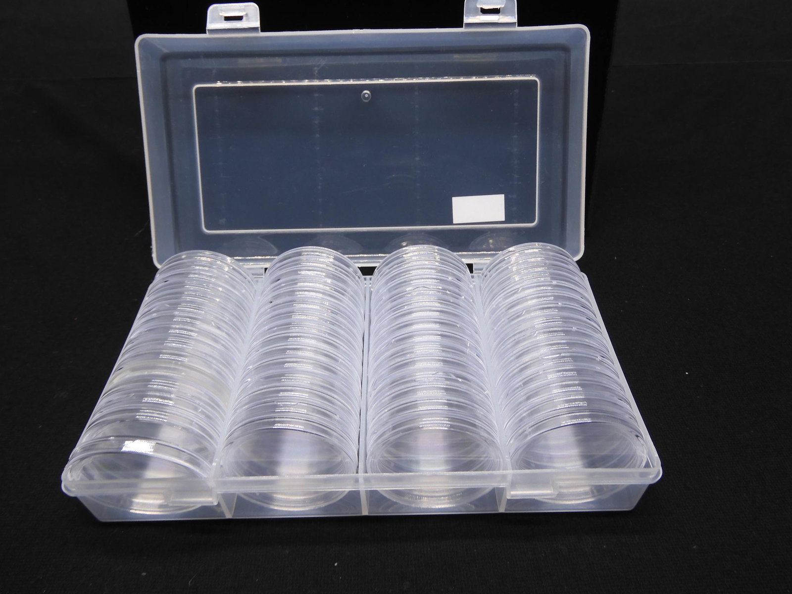 (60) pc .999 Silver Round Box with Individual Caps Neat: (60) pc .999 Silver Round Box with Individual Caps Neat Storage Solution
