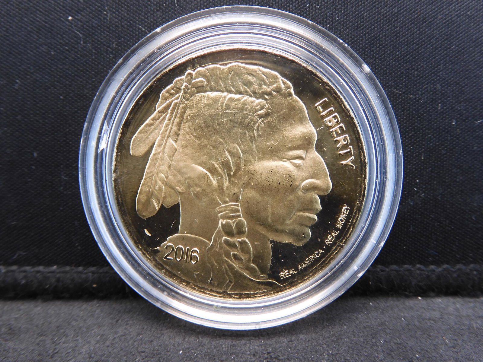 2016 Buffalo .999 Silver Round Gold Plated  "Real (1 of 2)