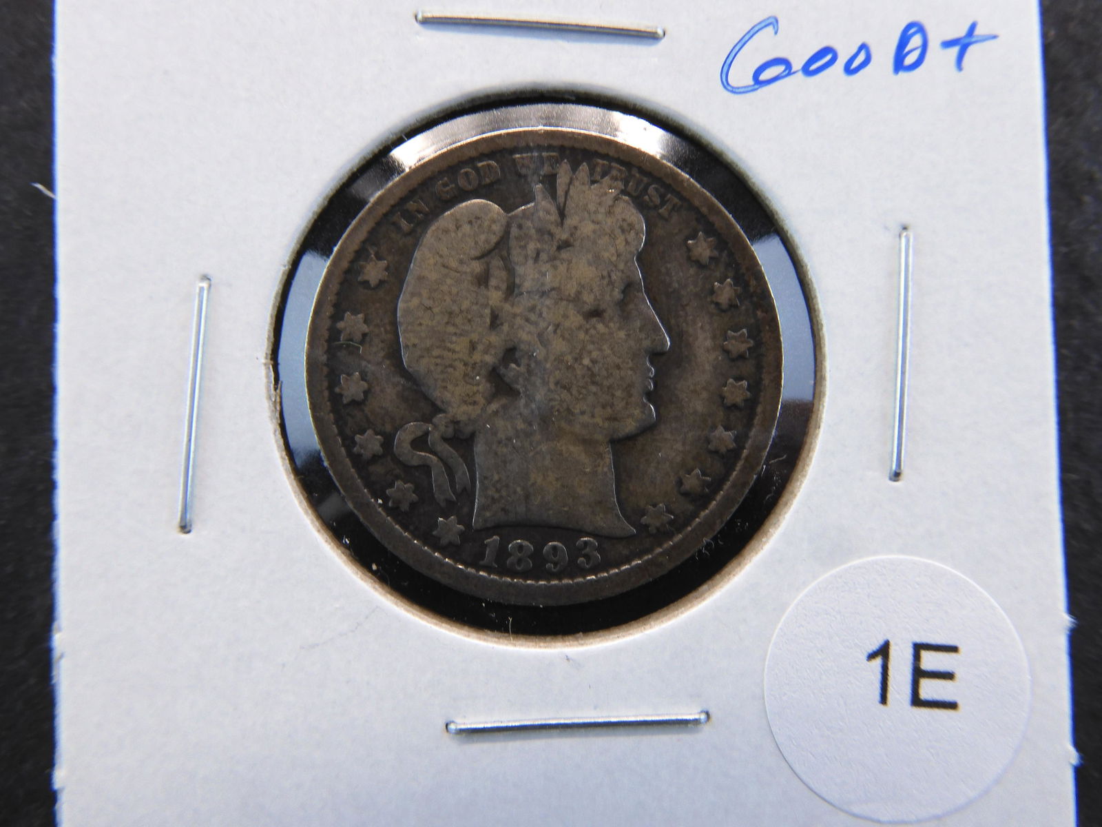 1893-O Barber 25c.  Good+. (1 of 3)