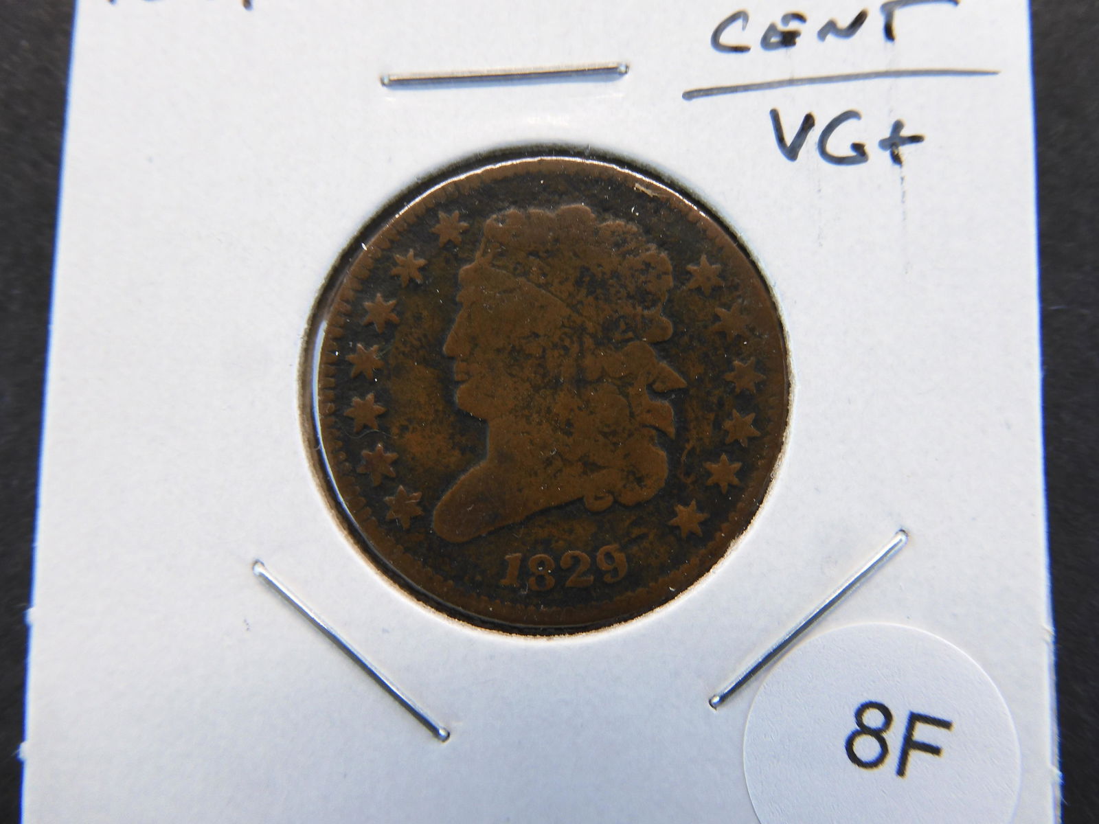 1829 Half Cent.  VG+. (1 of 4)