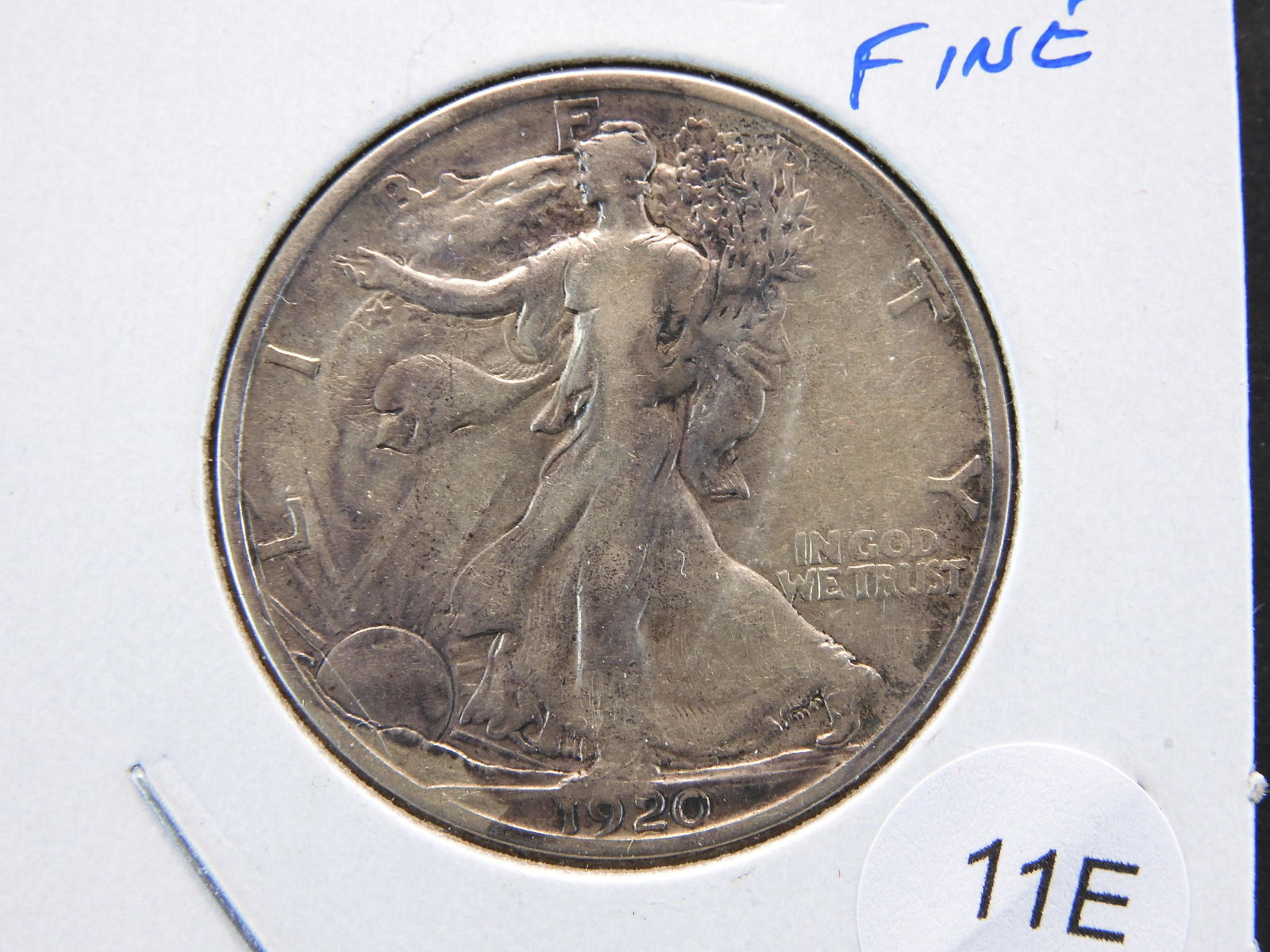 1920 Walking Liberty 50c.  Fine. (1 of 3)