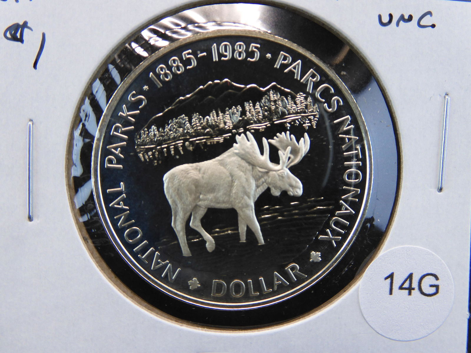 1985 Canada $1.  "Moose".  UNC.  Silver. (1 of 3)