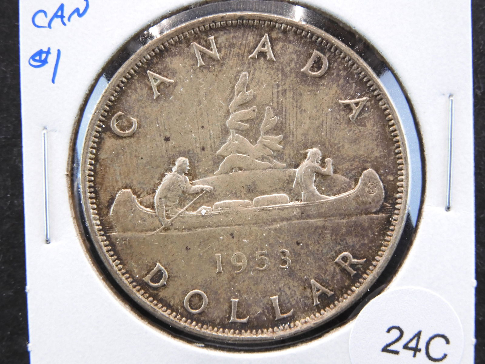 1953 Canada $1.  AU+. (1 of 3)