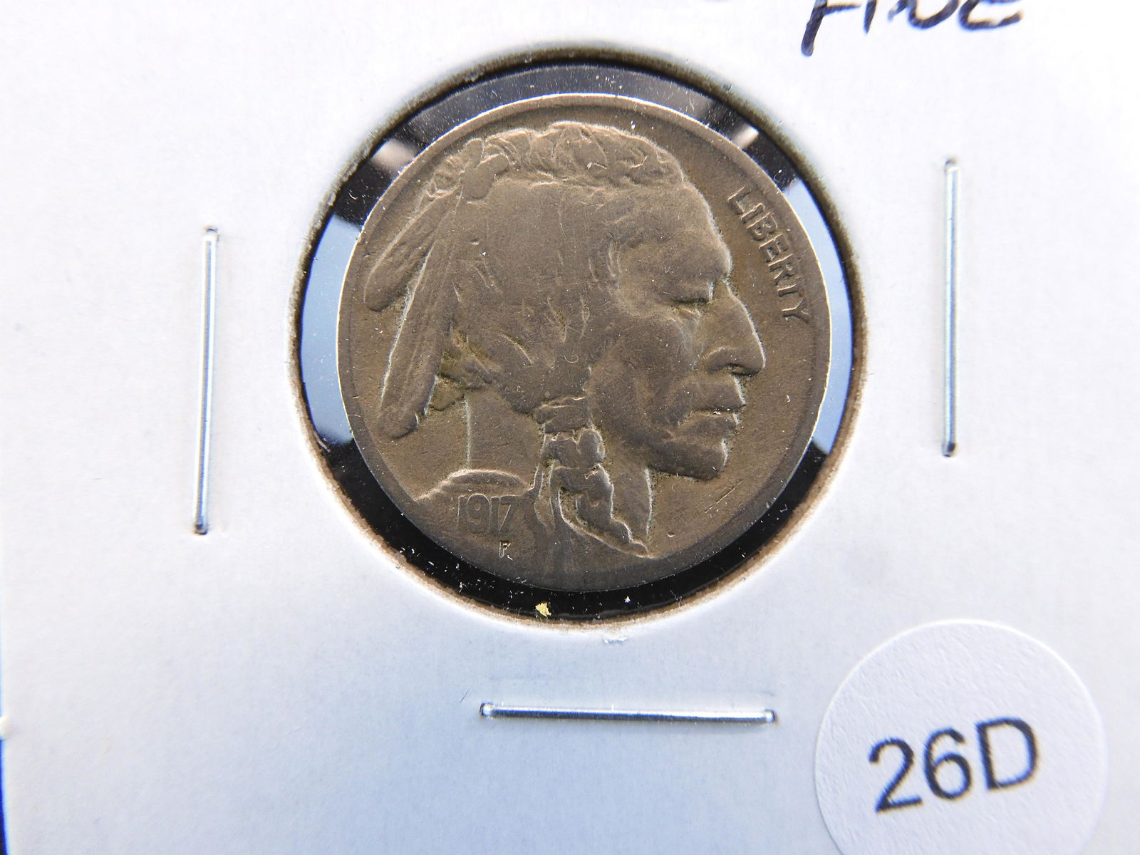 1917-D Buffalo 5c.  Fine. (1 of 3)